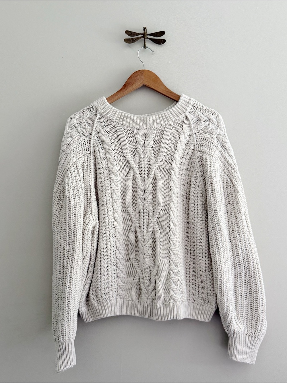 Free People Frankie Fisherman Cable Knit Slouchy Sweater Large